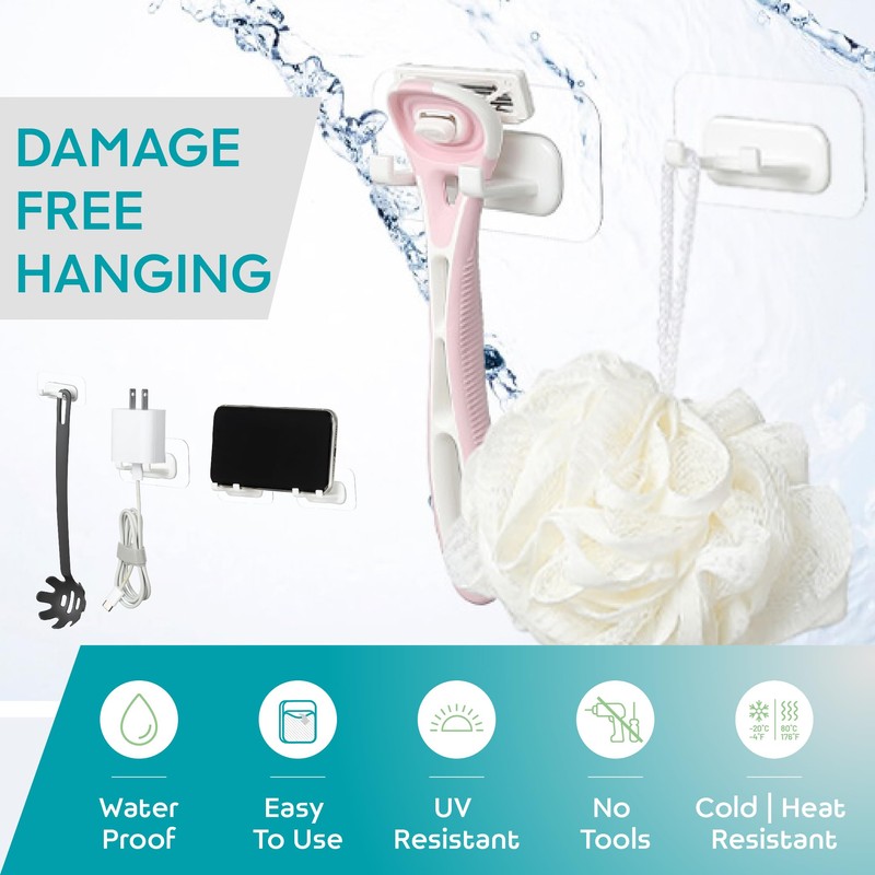 Hook LAB Self Adhesive Shower Razor Holder 2 Pack -