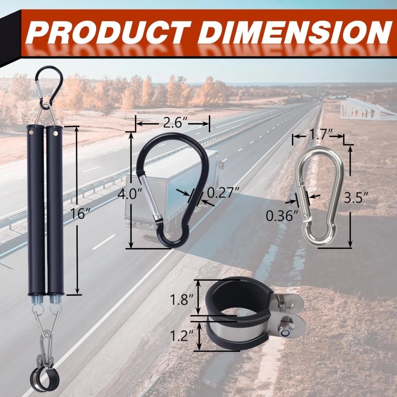 Cheemuii 16" Double Tender Spring Kit with Trailer Hose Holder