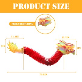 2PCS Chinese New Year Paper Dragon Decorations, 3D DIY Chinese Paper Dragon Party Decorations for Spring Festival Party Craft Set Supplies