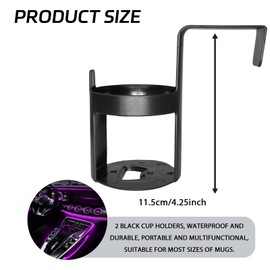 QKYS 2PCS Car Cup Holders, Portable Cup Holder for Car, Hanging Vehicle Seat Drink Holder, Universal Car Interior Accessories Storage Cup Fit Most Cars, Truck, Window, Bikes