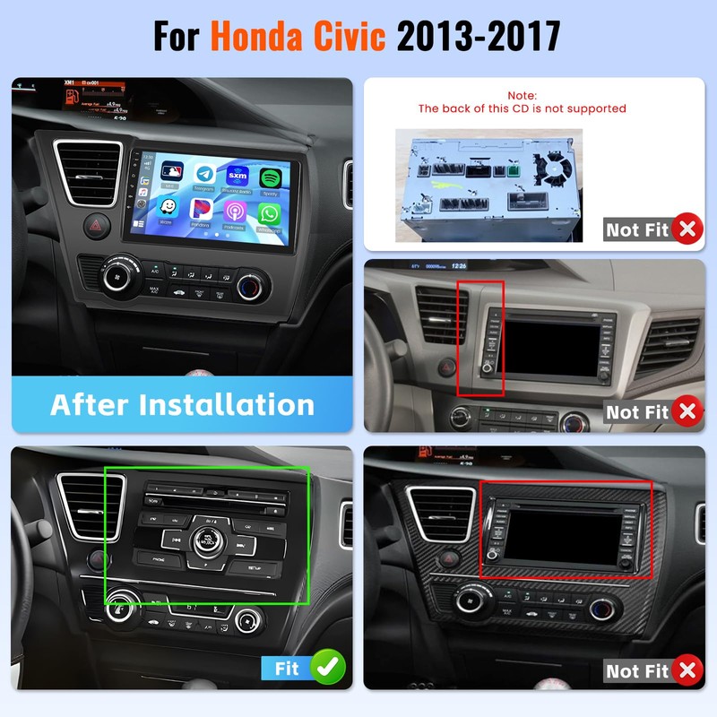 2+64G Realdio Android 15 Car Stereo for Honda Civic 2013