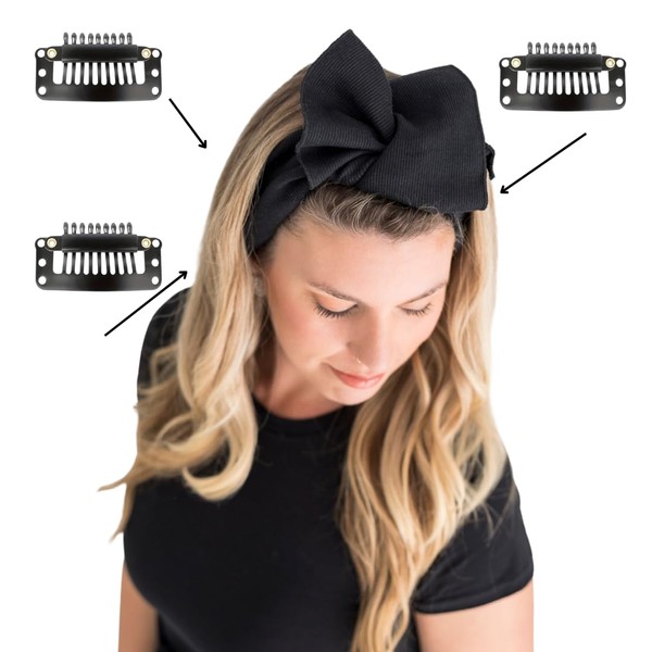 Stretch BowKnot Clip-In Headband That Truly Stays in Place. Non-Slip