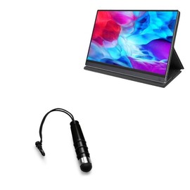 BoxWave Stylus Pen Compatible with UPERFECT Y Portable Monitor Freestanding Touchscreen (15.6 in) - mini Capacitive Stylus, Small Rubber Tip Capacitive Stylus Pen - Jet Black