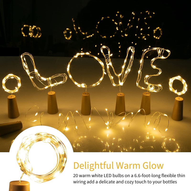 Brightown Wine Bottle Lights with Cork, 20 Pack 20 LED
