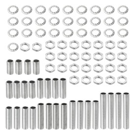 MECCANIXITY Lamp Pipe Kit with Lock Nuts Teeth Washers 1/8IP Thread Fasteners Assortment for Chandelier Ceiling Light Repair Assembly DIY Hardware, Pack of 84
