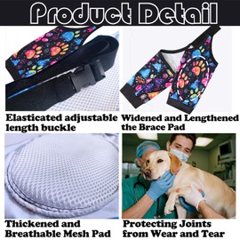 Sharkwill Dog Elbow Wraps Knee Protector Pads Elbow Callus Treatment Sleeve for Wounds Front Legs Prevent Licking for Medium Large Dogs XL,Footprint