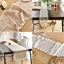 Bellife Romantic Home Cafe Table Runner/Table Runner 9 types, 08. Ivy Rose Lace Table Runner 08. Ivy Rose Lace Table Runner_02.4 people 23x18002.4 people 23x180 / 벨라이프 로맨틱한 홈카페 식탁러너/테이블러너 9종, 08.아이비로즈 레이스 테이블러너08.아이비로즈 레이스 테이블러너_02.4인 23x18002.4인 23x180