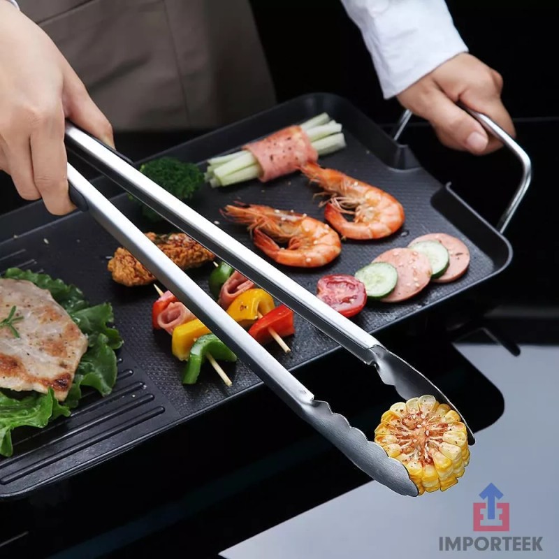 Importeek 20pz Pinzas Tenazas Ergonomicas Acero Inox Silicon Mediana