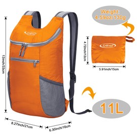 G4Free Lightweight Packable Shoulder Backpack Hiking Daypacks Small Casual Foldable Outdoor Bag 11L