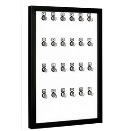 Stand Company Key Rack, Keystand # 24MNF, 24 Bolted Hooks with Numberplate, Extra Space, Wood Frame and Adjustable Hangers for Executive Offices (24 Sets of Tag & Ring Included)