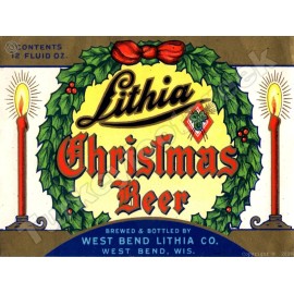 Lithia Christmas Beer Label 9" x 12" Metal Sign