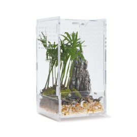 WBHONGHUI Acrylic Clear Reptile Habitat Enclosure Terrarium with Latch ，Perfect for Amphibians and Invertebrates Such as Spiders, Frogs, etc, Small Size, Horizontal or Vertical Style