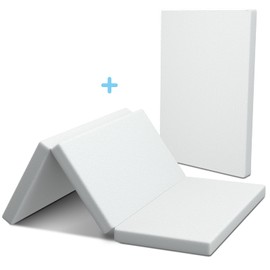 Moonlight Family Pack n Play Mattress Topper, 38x26 1+1 (Foldable + White) Playpen Mattresses for Pack n Play Playpen and Playard, Firm Mattress Pads for Indoors & Outdoors use