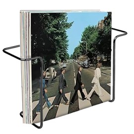 Modern Metal Vinyl Record Wall Mount Shelf (2 Pack), Matte Black Floating LP Display Rack, Minimalist Steel Album Holder, Wall Mounted Storage for LPs & Album Covers silver (Black-2 Pcs)