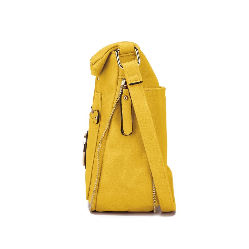 MKF - Bolso cruzado para mujer, de piel sintética pequeña,