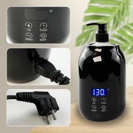 Massage Oil Warmer, Adjustable Massage Oil Warmer 30-65° with 2 Oil Bottle Dispensers and Lotion Warmer LED Display, Gel Oil Warmer Bottle Warmer Oil Heater for Spa Salon Massage Oil Dispenser Heater