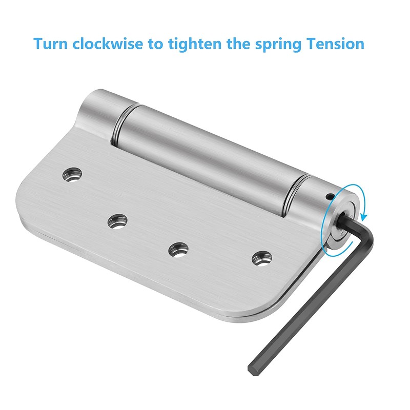 Hommyzone Adjustable Spring Door Hinge 4”X 4”, Stainless Steel Self-Closing
