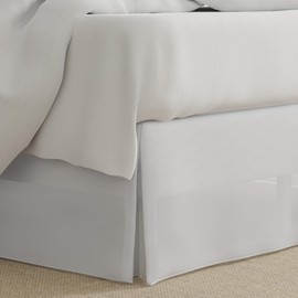 Lux Hotel Bedding Tailored Bedskirt, Classic 14” Drop Length, Pleated Styling, California King, White