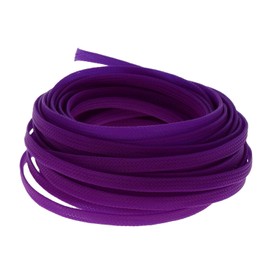 Heyiarbeit 10m/32.8ft PET Expandable Braided Sleeving 1/4-inch Width Flexible Wire Mesh Sleeve for USB Cable Power Cord Audio Video Cable - Protect Cat from Chewing Cords - Purple