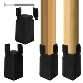 JOUTYFOR Adjustable Bed Risers Furniture Risers 4Pack with Screw Clamp.Table Desk Chair Risers.Bed Risers 4Inch Fit Furniture's Square/Round Leg Diameter from 0.8''–1.6'' (4Inch Black)