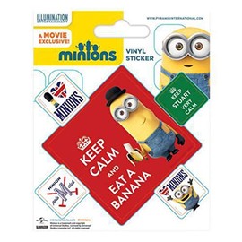 Pyramid International Minions (Keep Calm) Vinyl Stickers, Paper, Multi-Colour, 10 x 12.5 x 1.3 cm