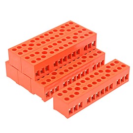 YXQ 600V 36A Dual Row 12Positions Screw Terminal Strip Block Electric Barrier Orange, 6Pcs