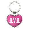 Metal Keychain Key Chain Ring Pink I Love Heart Name