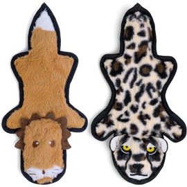 SHARLOVY No Stuffing Dog Toys Crinkle Squeaky, Long Lasting Chews for Aggressive, Durable Plush Dog Puppy Chew Toys for Teething, with 6 Tough Layers 