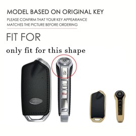 ontto Car Key fob Cover Fit for Kia Stinger K900 2018 2019 2020 2021 2022 Key case 4 Buttons Smart Key Shell Holder Bag Keychain Keyring Decorative Accessories Black