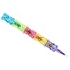 DUCKIEZ Bear Style Stacker Colouring Pencils, Push-Up, Purple, Yellow, Red,