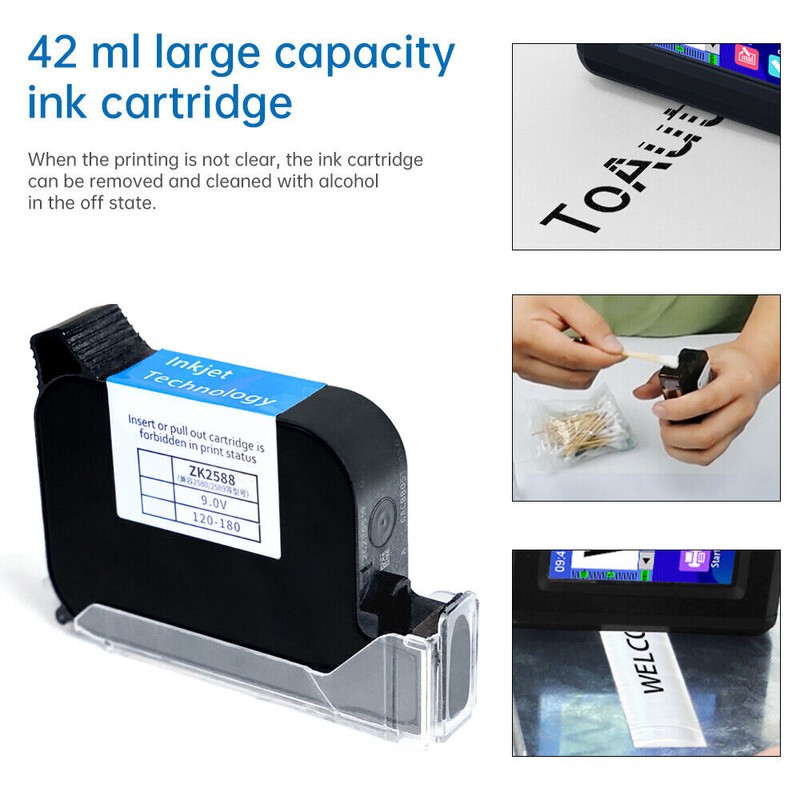 ToAuto Handheld Inkjet Printer For Clothes Metal Plastic Glass 360°