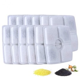 Pet Fountain Filters Replacement for 84oz/2.5L Automatic Cat Water Fountain Dog Water Dispenser, Ion Exchange Resin and Coconut Activated Carbon Replacement Filter For Cat&Dog Water Fountain (16 pack)