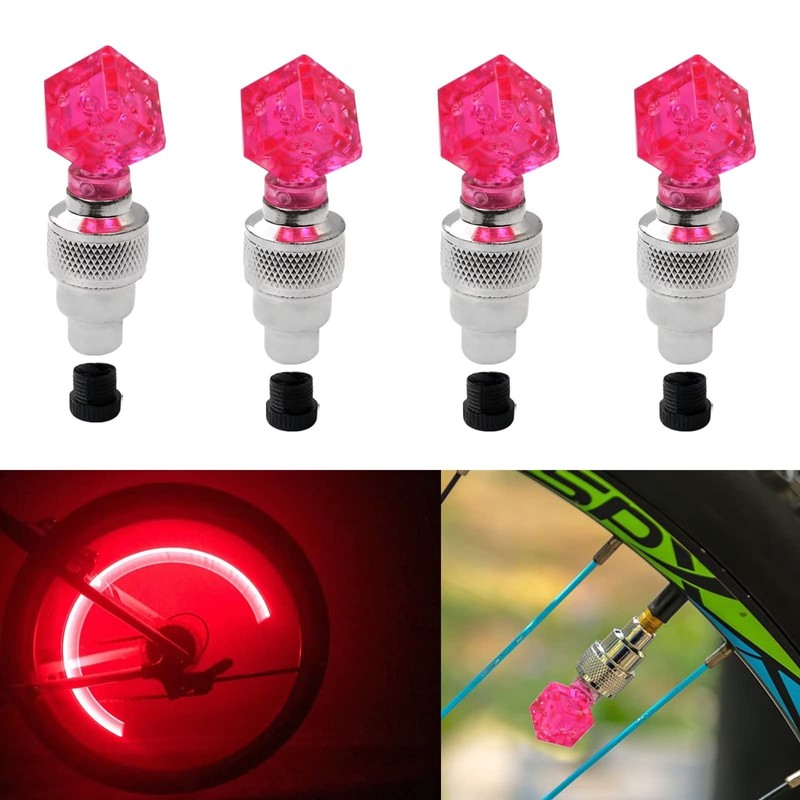 8 Pack Valve Stem LED Cap for Bike Bicycle Car
