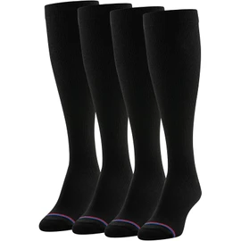 MediPeds mens 4 Pack Mild Compression Over the Calf athletic socks, Black, Shoe Size (M7-12, W10-13) US