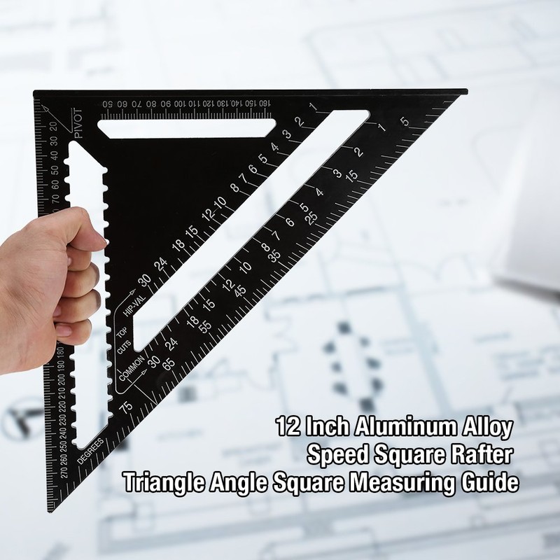 45 Degree Aluminum Alloy Angle Ruler, 12 Inch Aluminum Alloy