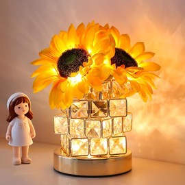 Sunflower Gifts, Sunflower Night Light with Touch Control, and Warm Light Infinitely Dimmable Table Lamp—Perfect Gift for Mom on Valentine's Day, Mother's Day, Christmas, and Birthdays