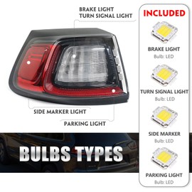 Huray LED Tail Light for Jeep Cherokee 2019 2020 2021 2022 2023 OE Rear Brake Lamp Replacement (Outer Left)