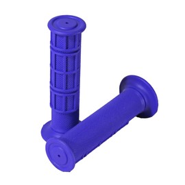 MOTO BASE Motorcycle Rubber Handle Grip for 0.9 inch (22.2 mm) (7/8) Off-Road Type | Non-Piercing | General Purpose | MBGLP-05|Blue
