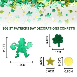 30g St Patricks Day Decorations Confetti,Shamrock Decorations Sequins Confetti-St Patricks Day Table Decorations Metallic Glitter Foil Confetti-Saint Patrick Irish Party Favors Supplies Accessories