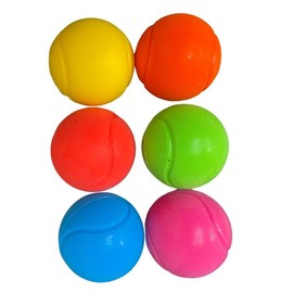 eMKay® Small Soft 70mm Tennis Balls (1 pack of 6 Soft Tennis Balls) | Perfect Foam Sponge Ball For Kids' Games - BLUE, RED, YELLOW, PINK, ORANGE AND GREEN