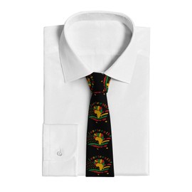 Wegphh Happy Juneteenth Day Freedom 1865 Novelty Ties for Men,Funny Necktie,Outfit Accessory for Wedding,Party, Meeting,Celebration