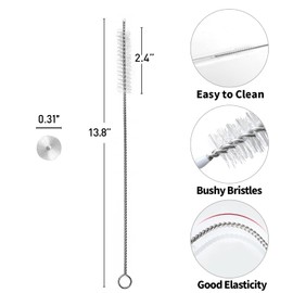 Foweroty Straw Cleaner Brush Kit, 13.8" H x 0.31" W，(2 Pack)