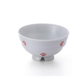 West Nippon Pottery Dishes, Drainer, Rice Bowl, Rice Bowl, Cat, Cute, Arita Ware, Foot Cat Drainer, Rice Bowl (Red, 1 Piece)