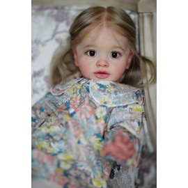 Pinky Reborn Baby Dolls 26 NCH 65 cm Huge Size Real Looking Vinyl Babies Lifelike Baby Girl Dolls with Rooted Hair Realistic Newborn Baby Doll Real Baby Size Dolls for Children