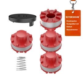 Rivershine 3405096 Replacement Spool, Compatible with Einhell GE-CT 36/30Li E Lawnmowers (4 Spools + 1 Spool Cover + 1 Spring)