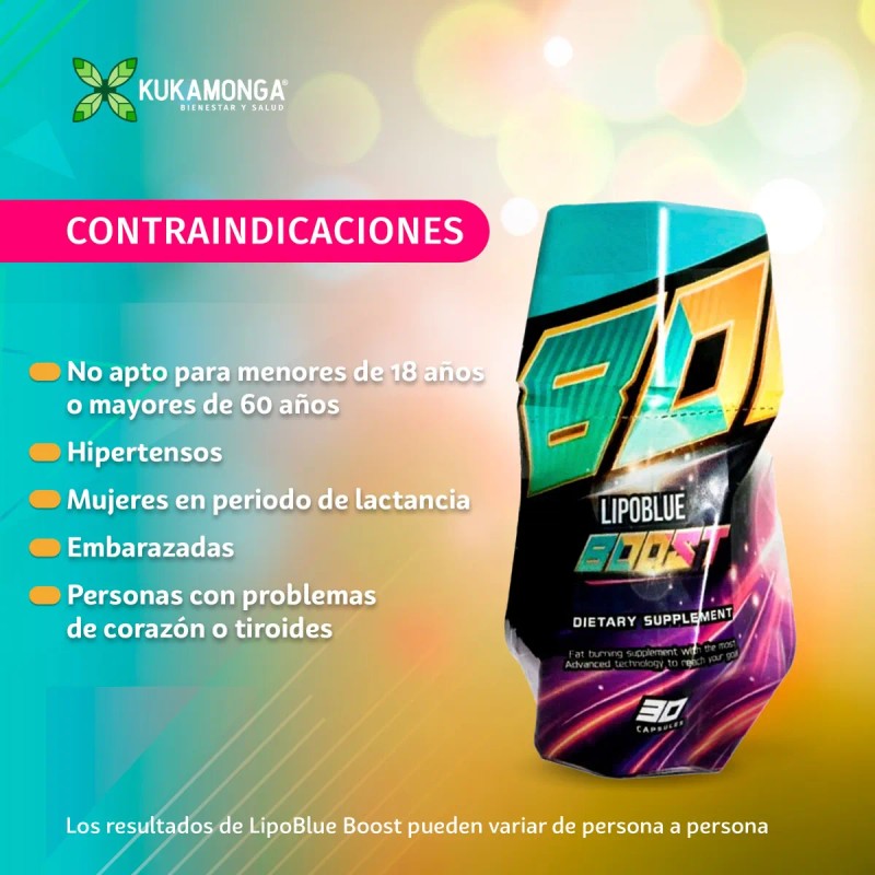 Bajar De Peso, Lipo Blue Boost 30 Cápsulas + Té