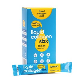 Liquid Collagen Stix - Hydrolyzed Liquid Collagen Peptides for Women & Men - Grass-Fed Bovine Protein Supplement for Hair Growth, Skin and Nails (Pack of 14, Lemon)