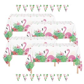 Oojami 4 Pack Flamingo Table Cover Ideal for Flamingo Party Supplies | Flamingo Party Decorations