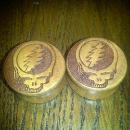 Body Jewelry Grateful Dead body jewelry ear plugs gauges Wooden Stealie  (size 5/8 16mm)