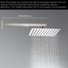 Voolan 20" Square Shower Arm with Flange and Teflon Tape,